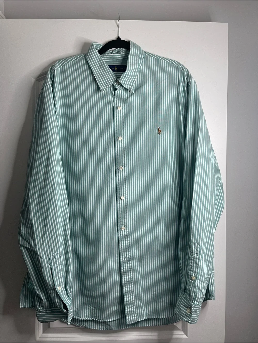 BUNDLE Polo Ralph Lauren 3 XXL Button-Down Shirts Mint Stripe, Light Blue, Navy